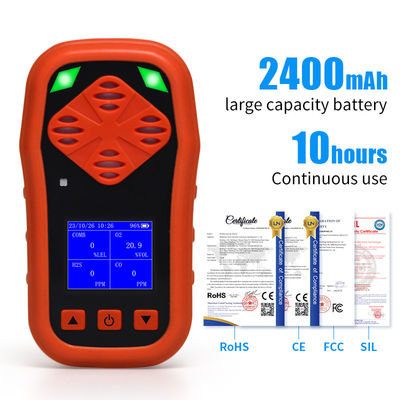 Detetor de vazamento de gás pessoal YA-CDX4 H2S O2 CO LEL 4 Detector de vazamento de detector de gases portátil